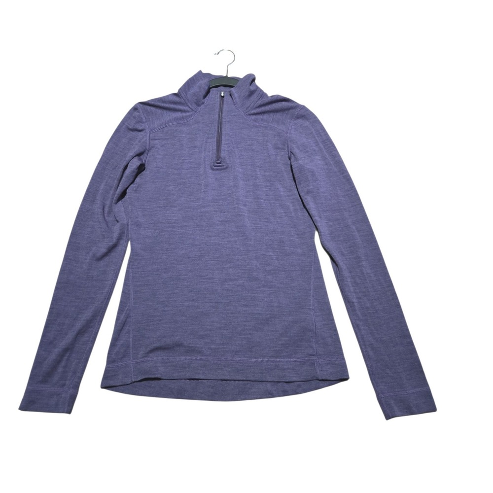 Smartwool Purple 100% Merino Wool Quarter Zip Pullover Sweater M
